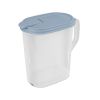 4 Pack 1 Gallon Pitcher, Clear Plastic, Flip-top Spout, Light Blue
