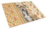 Brindle Staffordshire Bull Terrier Heirloom Fall Glass Cutting Board Decorative Tempered Glass Kitchen Cutting and Serving Board Large Size Chopping B