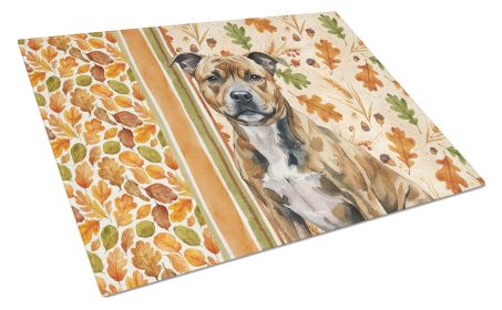 Brindle Staffordshire Bull Terrier Heirloom Fall Glass Cutting Board Decorative Tempered Glass Kitchen Cutting and Serving Board Large Size Chopping B