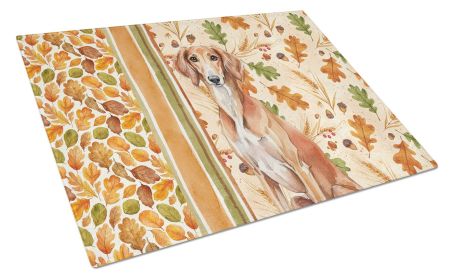 Red Saluki Heirloom Fall Glass Cutting Board Decorative Tempered Glass Kitchen Cutting and Serving Board Large Size Chopping Board