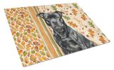 Black Staffordshire Bull Terrier Heirloom Fall Glass Cutting Board Decorative Tempered Glass Kitchen Cutting and Serving Board Large Size Chopping Boa