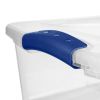 4 Pack 32 Quart Clear Underbed Storage Container with Latch Lid, Blue