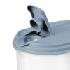 4 Pack 1 Gallon Pitcher, Clear Plastic, Flip-top Spout, Light Blue