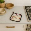 Cream Pomeranian Vegetables Pair of Pot Holders Pair 7.5x7.5 Quilted Insulated Hot Pads Decorative Kitchen Gift Made in USA
