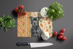 Black Staffordshire Bull Terrier Heirloom Fall Glass Cutting Board Decorative Tempered Glass Kitchen Cutting and Serving Board Large Size Chopping Boa
