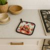 Red Pekingese Vegetables Pair of Pot Holders Pair 7.5x7.5 Quilted Insulated Hot Pads Decorative Kitchen Gift Made in USA