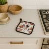 White with Black Markings Russell Terrier Vegetables Pair of Pot Holders Pair 7.5x7.5 Quilted Insulated Hot Pads Decorative Kitchen Gift Made in USA