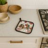 White with Sable Papillon Vegetables Pair of Pot Holders Pair 7.5x7.5 Quilted Insulated Hot Pads Decorative Kitchen Gift Made in USA