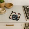 Black Pekingese Vegetables Pair of Pot Holders Pair 7.5x7.5 Quilted Insulated Hot Pads Decorative Kitchen Gift Made in USA