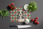 Parti Cocker Spaniel Christmas PoinsettIas Glass Cutting Board Decorative Tempered Glass Kitchen Cutting and Serving Board Large Size Chopping Board