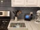 Blue Merle Collie Christmas PoinsettIas Glass Cutting Board Decorative Tempered Glass Kitchen Cutting and Serving Board Large Size Chopping Board