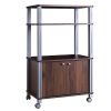 Modern 3-Shelf Kitchen Bakerâ€šÃ„Ã¶âˆšÃ‘âˆšÂ¥s Rack Cart on Wheels in Brown Wood Finish