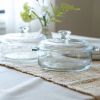 Set of 2 - 1-Quart Glass Dutch Oven Casserole Bakeware Baking Dishes with Lids