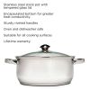 Round 5-Quart Stainless Steel Dutch Oven with Glass Lid