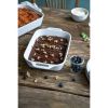 2 Piece Ceramic Stoneware Bakeware Casserole Dish Set in White