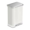 White 20-Gallon Stainless Steel Kitchen Trash Can with Step-on Lid