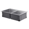 33" Kitchen Sink Undermount Double Bowl Drop-In Basin Stainless Steel Bar