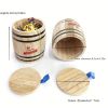 Yakimoto 2-Pack Mini Wood Canisters Set - Small Solid Wood Airtight Storage Jars for Kitchen Countertop Organization, Spices, Sugar, Tea