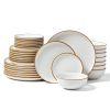 32 PCS Dinnerware Set Ceramic Plates and Bowls Sets Service for 8 White