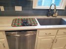 Black American Staffordshire Terrier Christmas PoinsettIas Dish Drying Mat Absorbent Dish Drying Mat Pad for Kitchen Counter Dish Drainer Mat for Coun