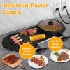 2 in 1 Electric Hot Pot with BBQ Grill Cooker 2200W Smokeless Non-Stick Korean BBQ Grill Shabu Hot Pot with Independent Temperature Control 5 Gears Fi